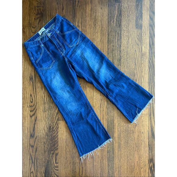 ONE X ONE TEASPOON Free People Women’s 26 Runaway Cropped Flare Jeans - Picture 7 of 14